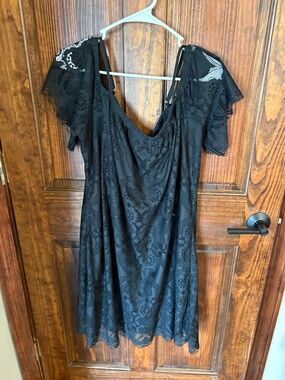 No Comment Plus black lace off the shoulder mini dress size 1XL, worn twice